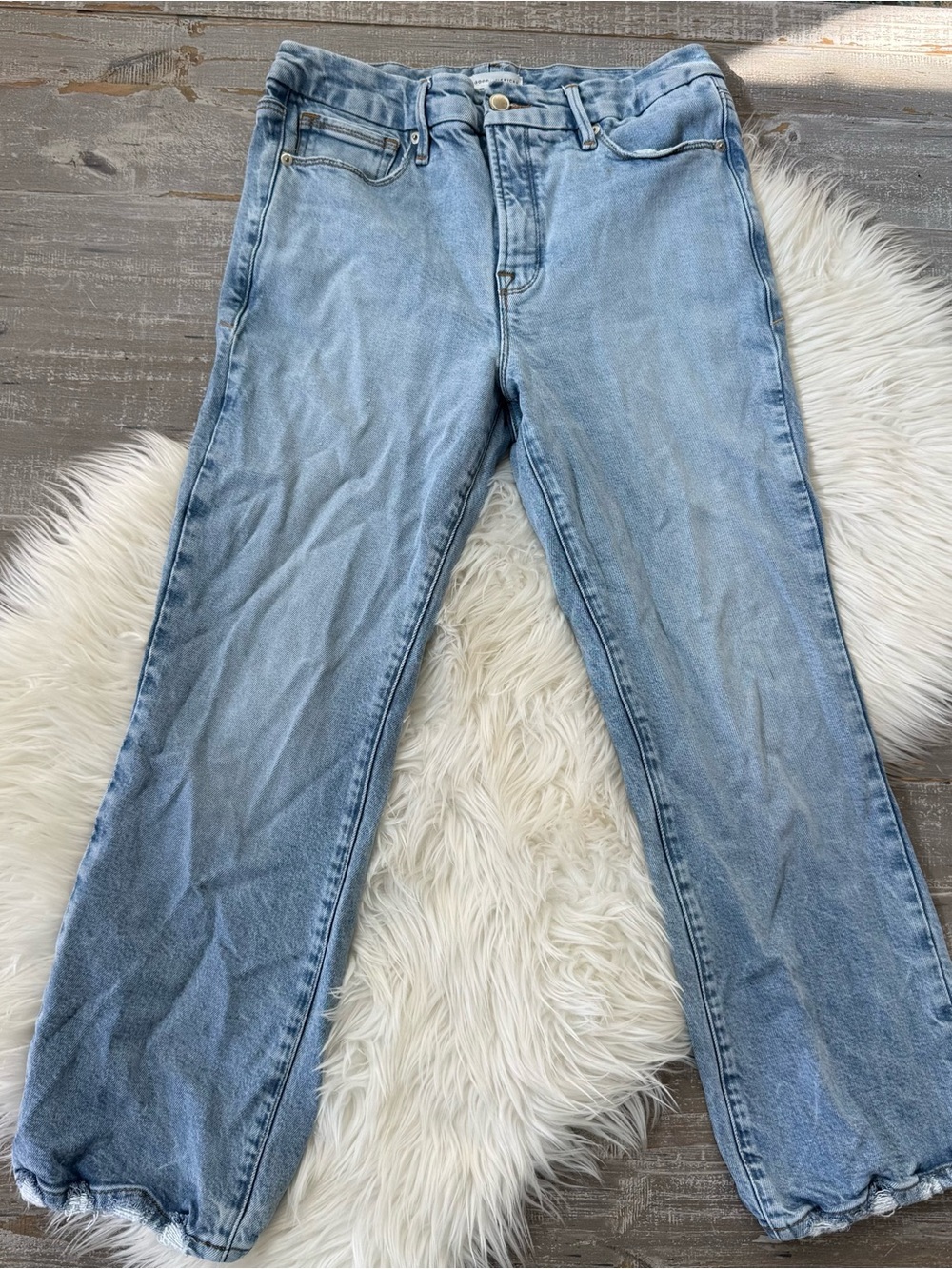 Good American Good Legs Crop Mini Boot Jeans Indigo510 Size 6/28 - Picture 3 of 5
